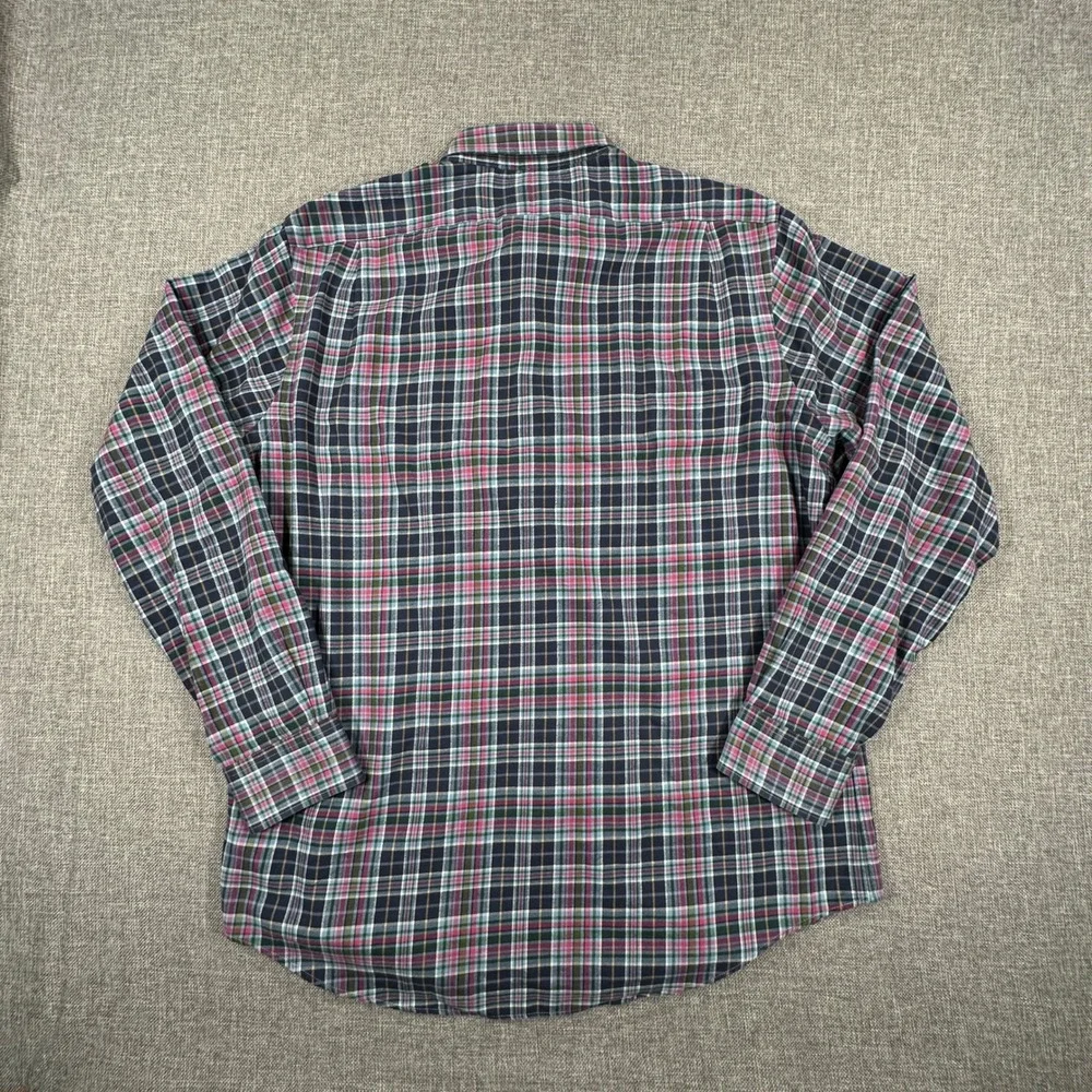 Polo Ralph Lauren Performance Flannel Mens‎ XL Navy Pink Plaid Classic Fit Shirt